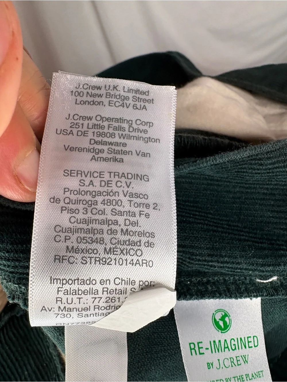 J.Crew Men’s Corduroy Pants Dark Forest Green 5 Pocket Straight Leg Size 30x32